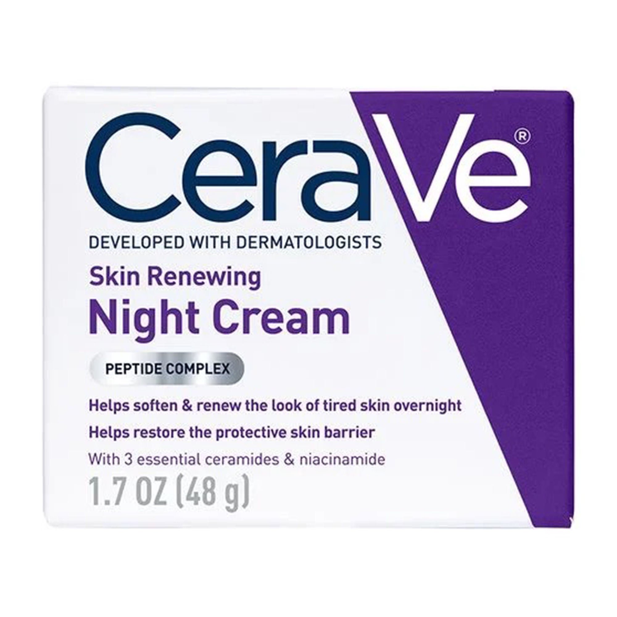 CeraVe® Skin Renewing Night Cream Peptide Complex, 48-gram Jar