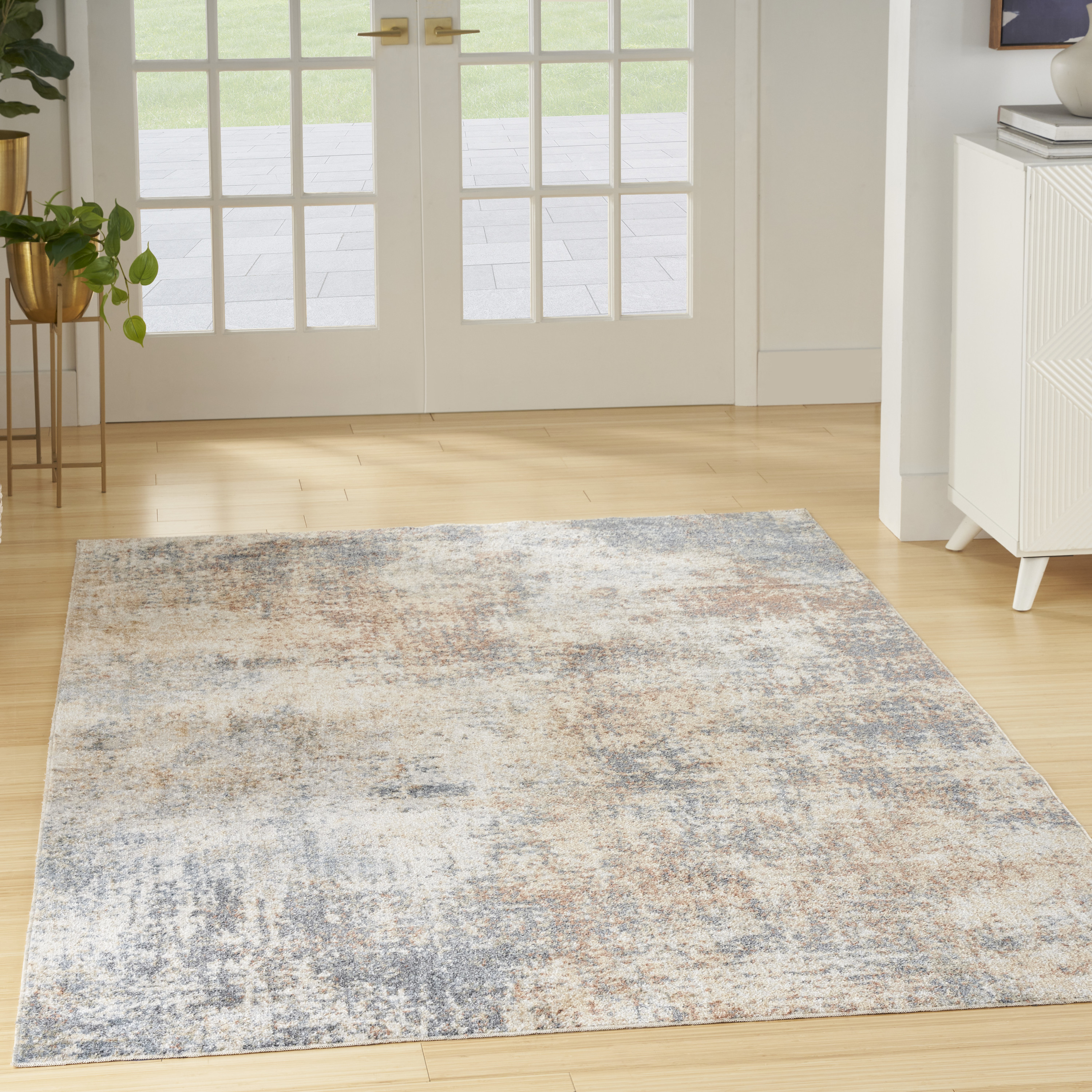 Nourison Astra Machine Washable 6'7" x 9' Multicolor Modern Indoor Rug