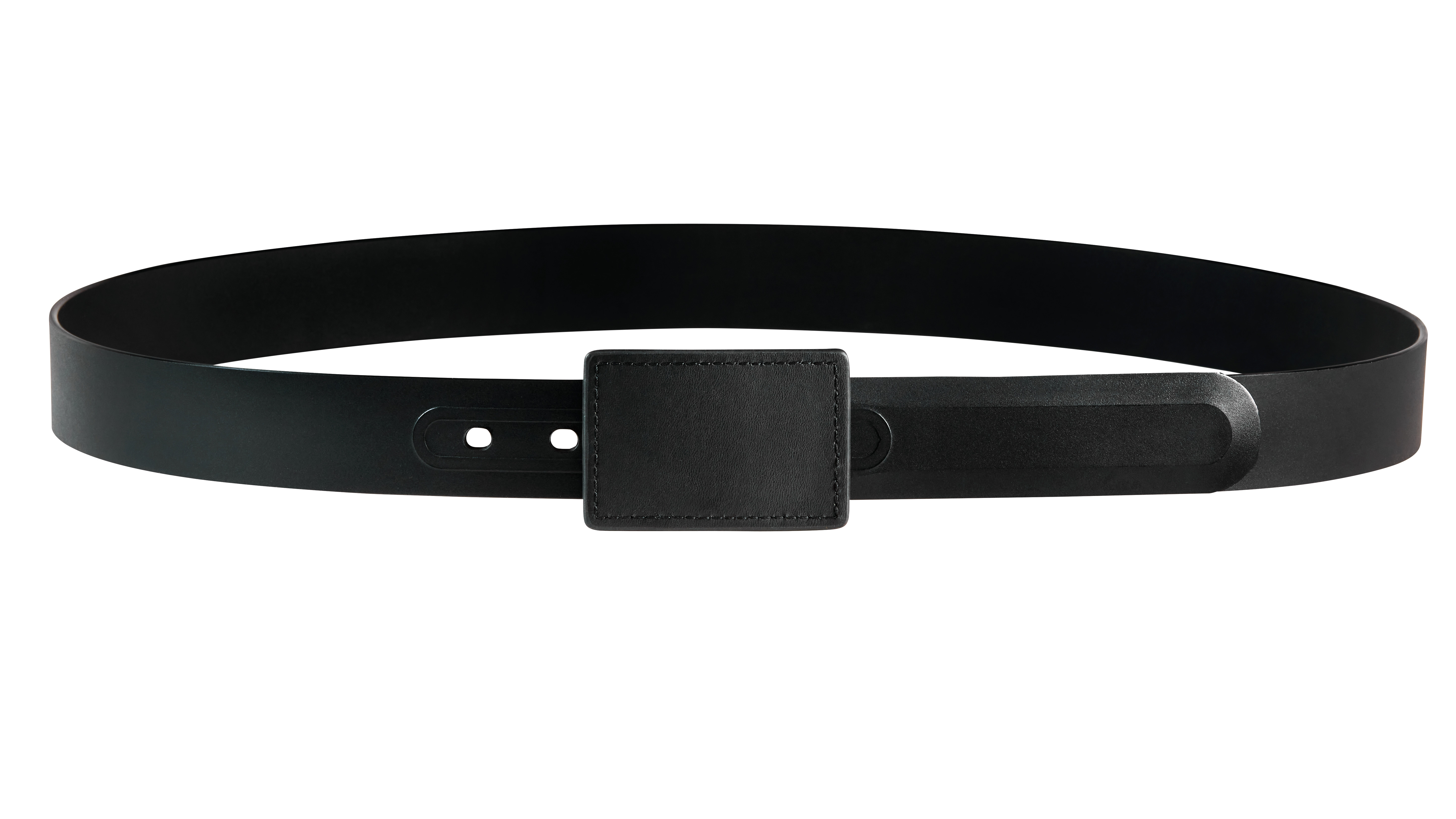Plain Black Belt with Scratchless Buckle-Red Kap