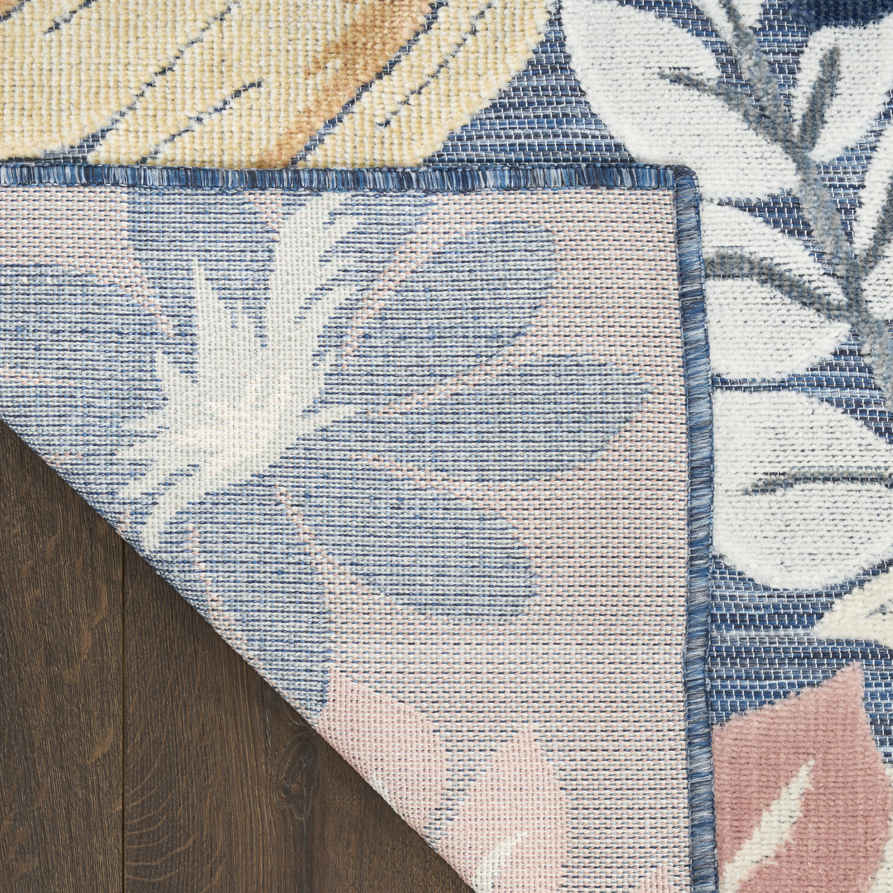 Nourison Suncoast 5'3" x 7'3" Denim Multicolor Tropical Rug