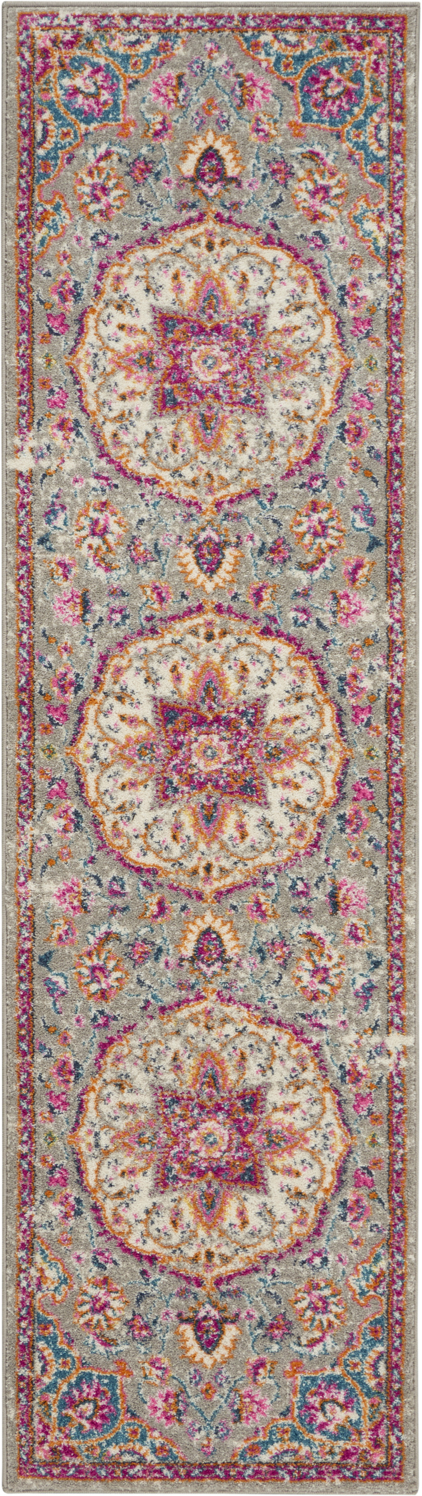 Nourison Passion 2'2" x 7'6" Grey Multicolor Transitional Indoor Rug