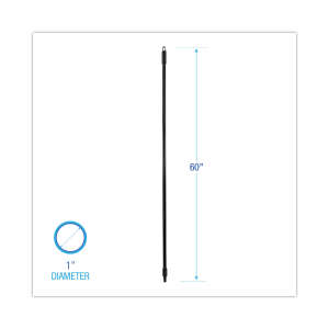 Boardwalk, Threaded End Fiberglass Broom Handle, 60", Black