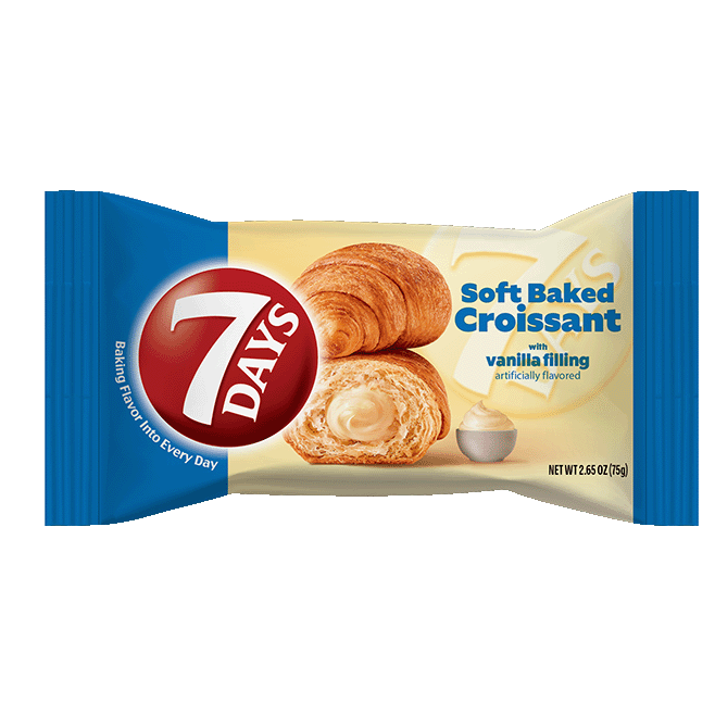 7Days Soft Baked Croissant with Vanilla Filling, 2.65oz
