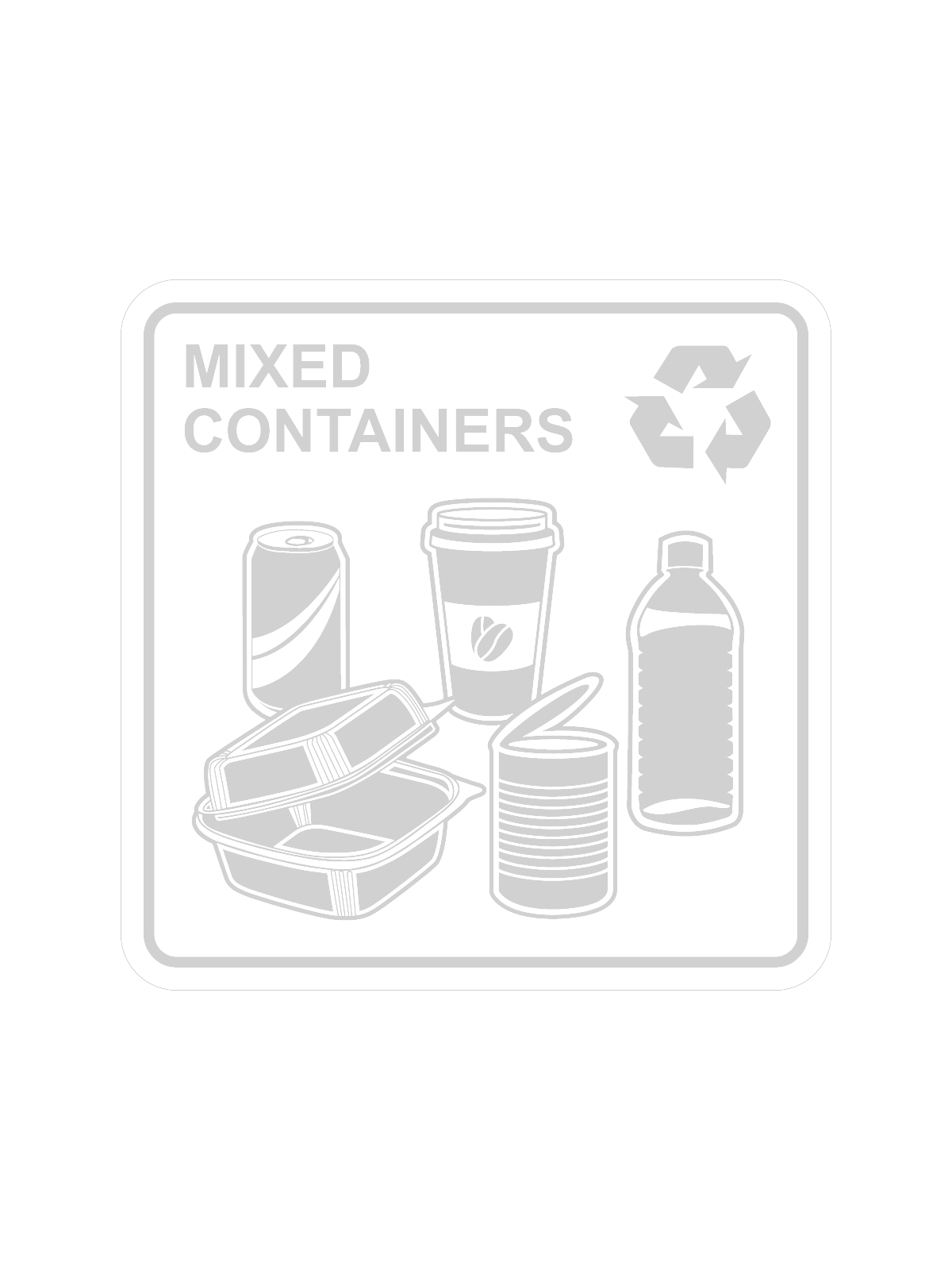 WASTE WATCHER – Label – Mixed Containers – Clear-White