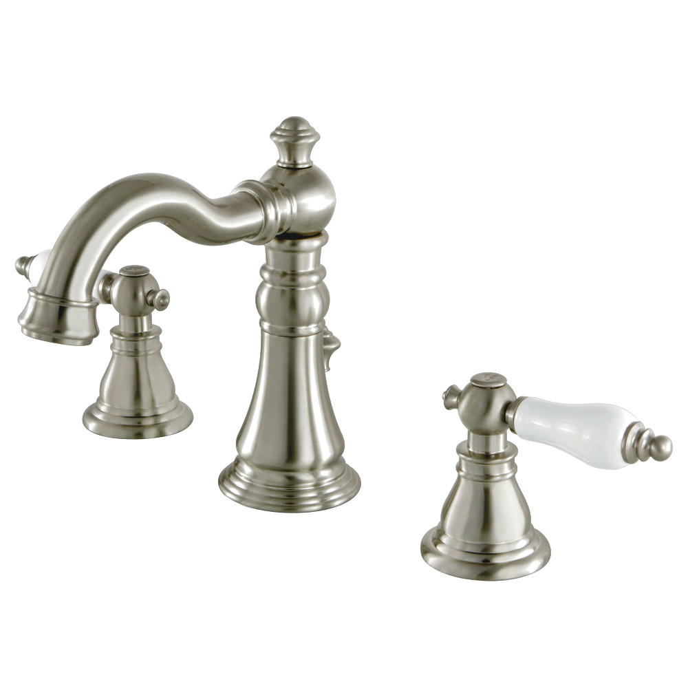 3-Hole Deck Mount Widespread Bathroom Faucet with Pop-Up Drain, Brushed Nickel with 4 Finish Options