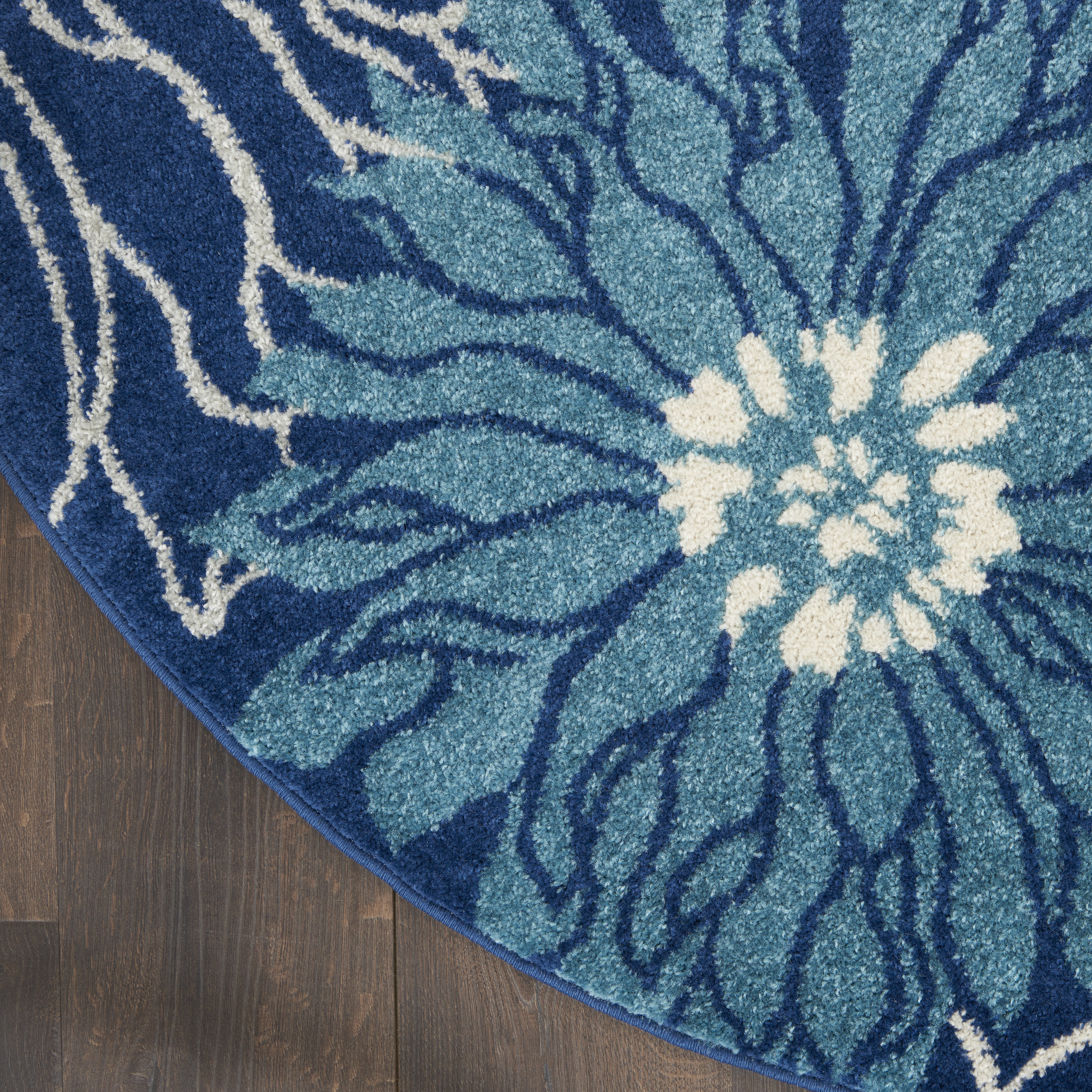 Nourison Passion 8' x Round Navy Ivory Contemporary Indoor Rug