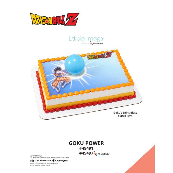 Dragon Ball Z Goku Power The Magic of Cakes® PhotoCake® Enhanced Background Page