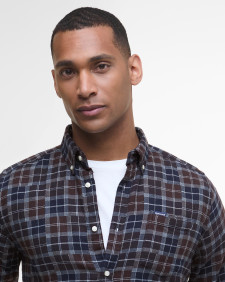 Camicia Sault a maniche lunghe dalla vestibilità leggermente aderente Midnight Oak Tartan