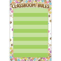 Smart Poly&reg; Chart, DonutFetti&reg; Classroom Rules, 13" x 19"