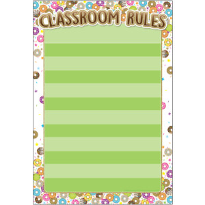 Smart Poly&reg; Chart, DonutFetti&reg; Classroom Rules, 13" x 19"