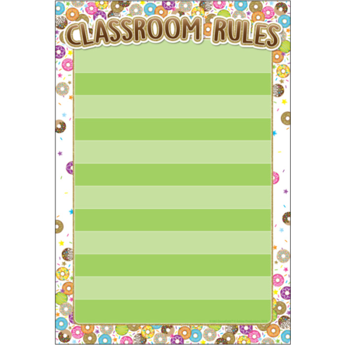 Smart Poly&reg; Chart, DonutFetti&reg; Classroom Rules, 13" x 19"
