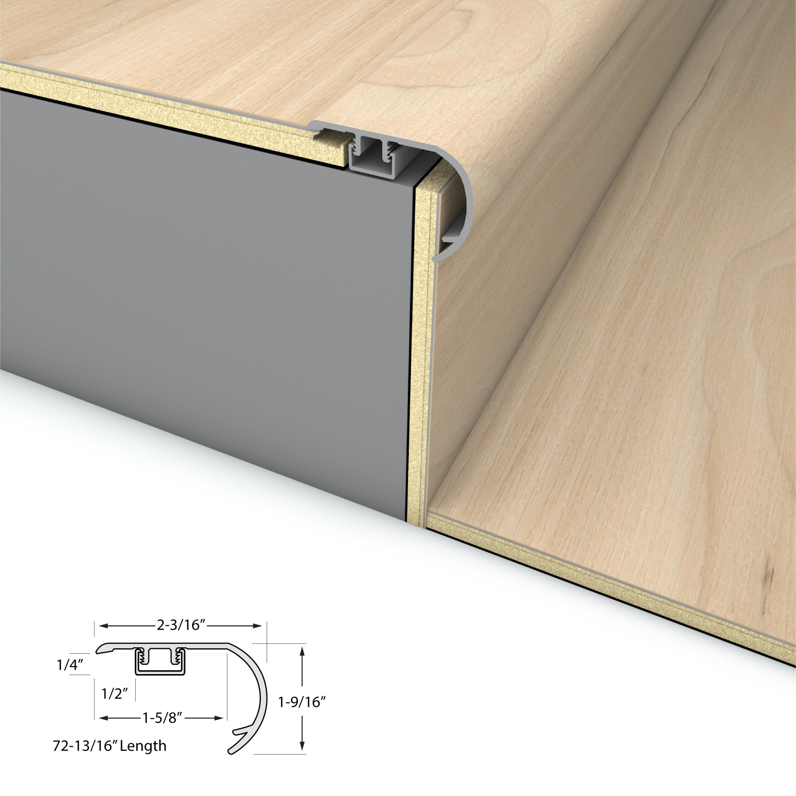 Timber Beach Stair Nosing Overlap 6.5mm view 4
