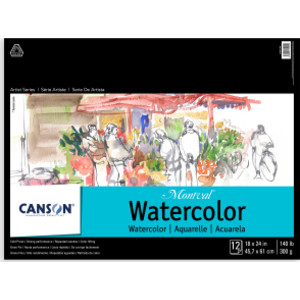 Artist Series Montval Watercolor Pad, Foldover Binding, Foldover Binding, 12 Sheet, 18x24 inch, 1 Count