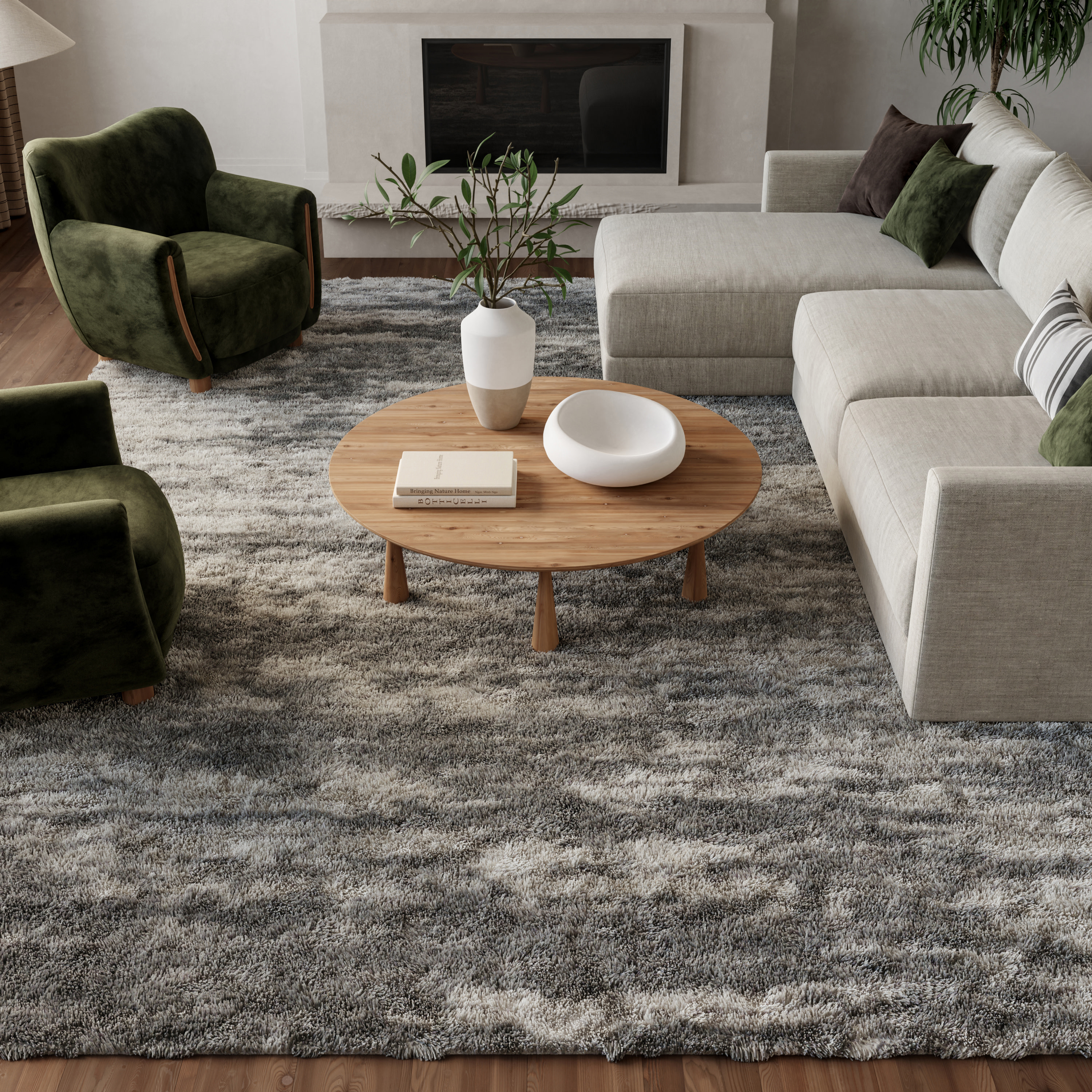 Nourison Dreamy Shag 9' x 12' Charcoal Ivory Shag Indoor Rug