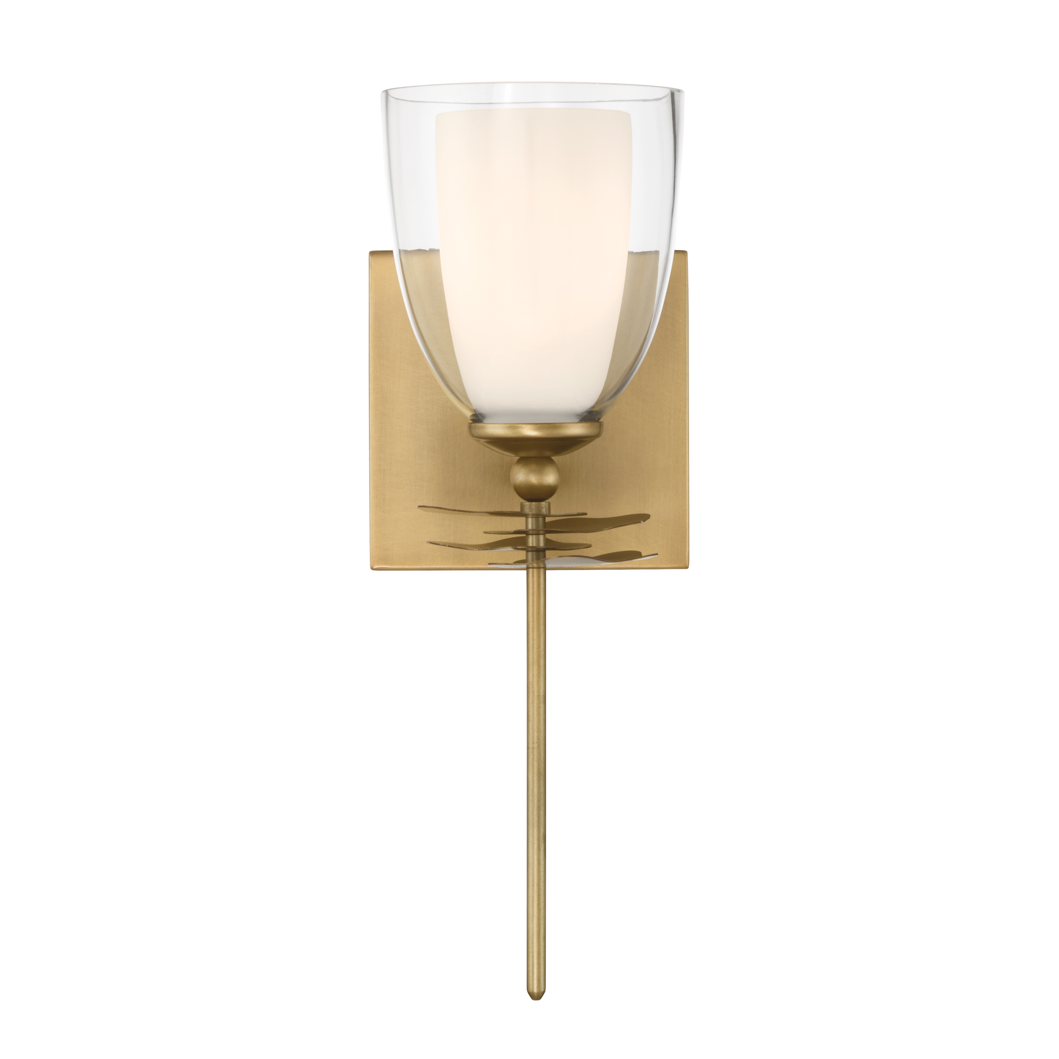 1-Light Wall Sconce - Legacy Brass with Clear and Opal White Glass - alternate view