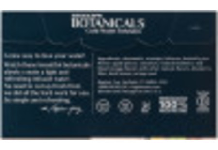 Back panel of Bigelow Botanicals Blueberry Citrus Basil Cold Water Infusion Box