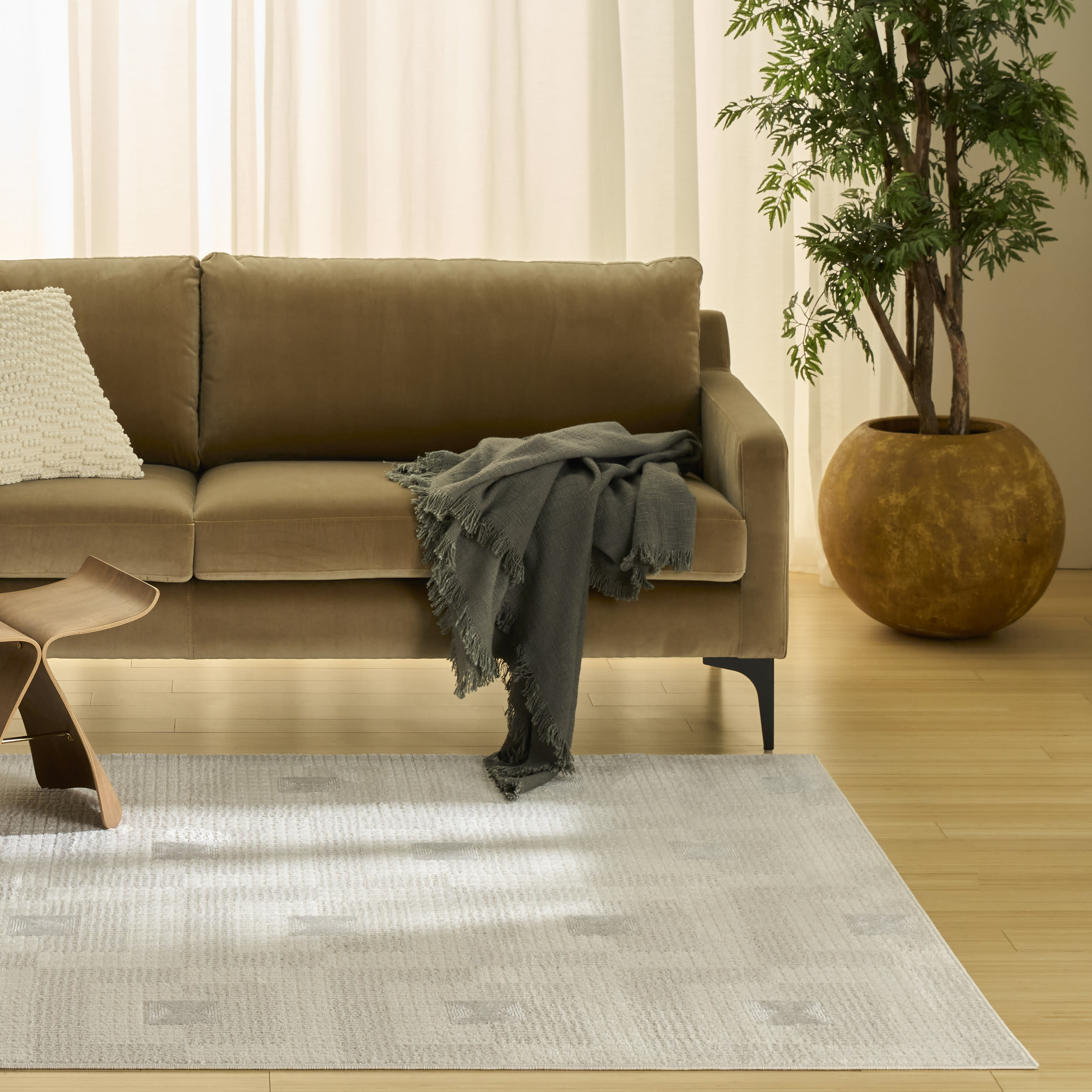 Nourison Nordic 4' x 6' Ivory Beige Modern Indoor Rug