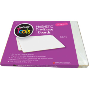 Double-Sided Magnetic Dry-Erase Boards, Blank, Set of 5