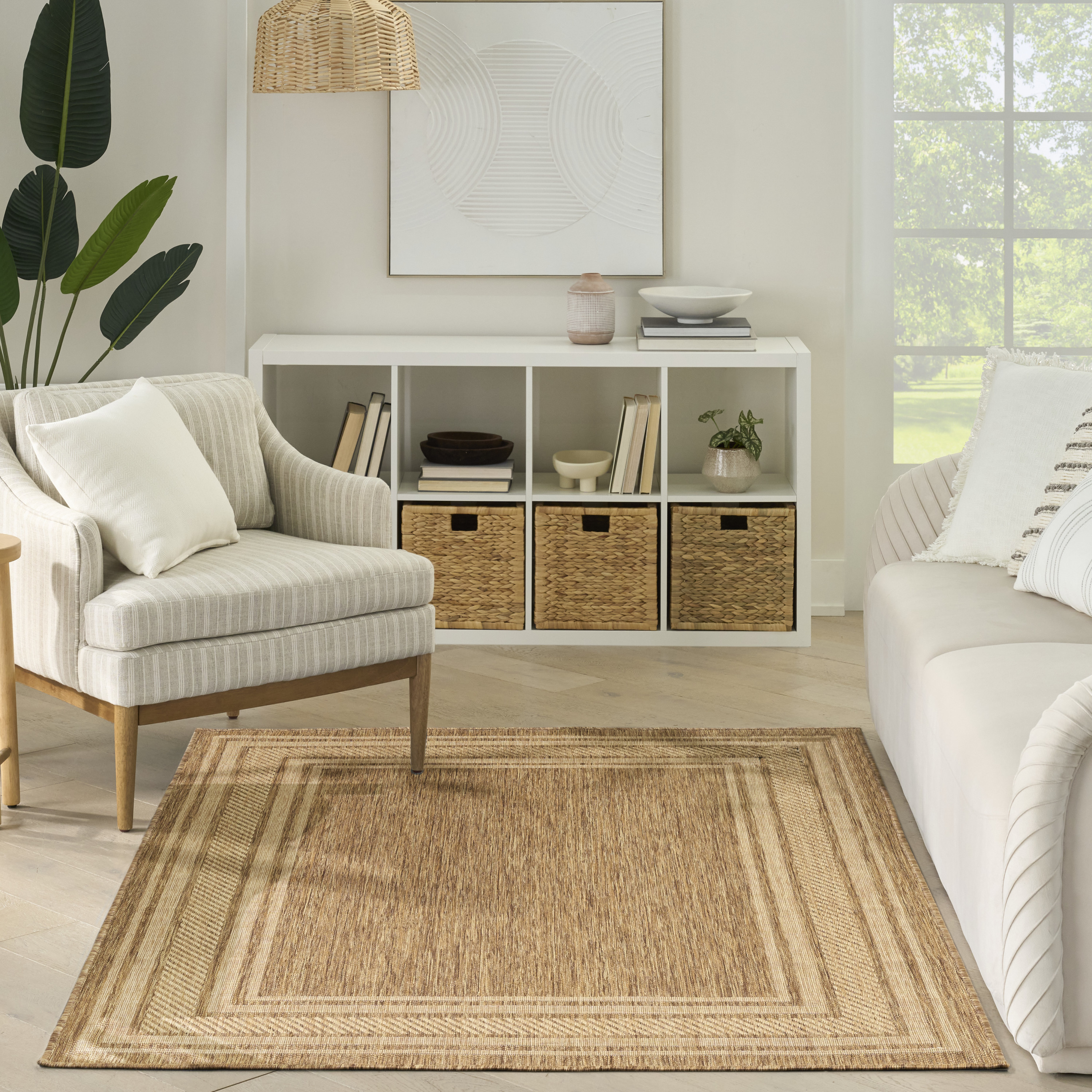Nourison Horizon Indoor/Outdoor 6' x 9' Natural Modern Rug