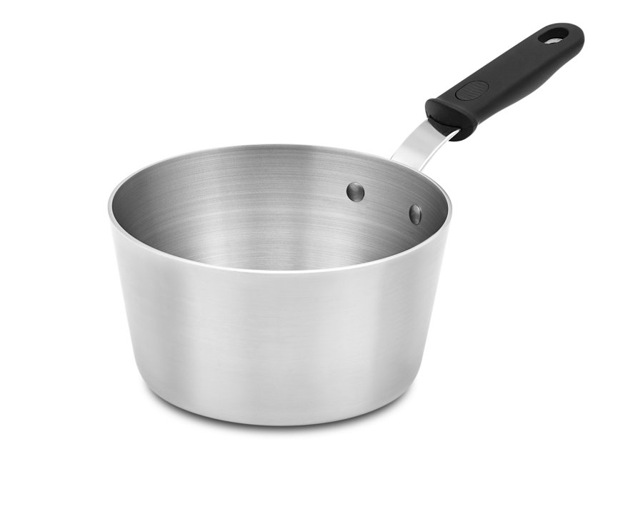 2 ¾-quart Wear-Ever® tapered aluminum saucepan with natural finish and silicone handle