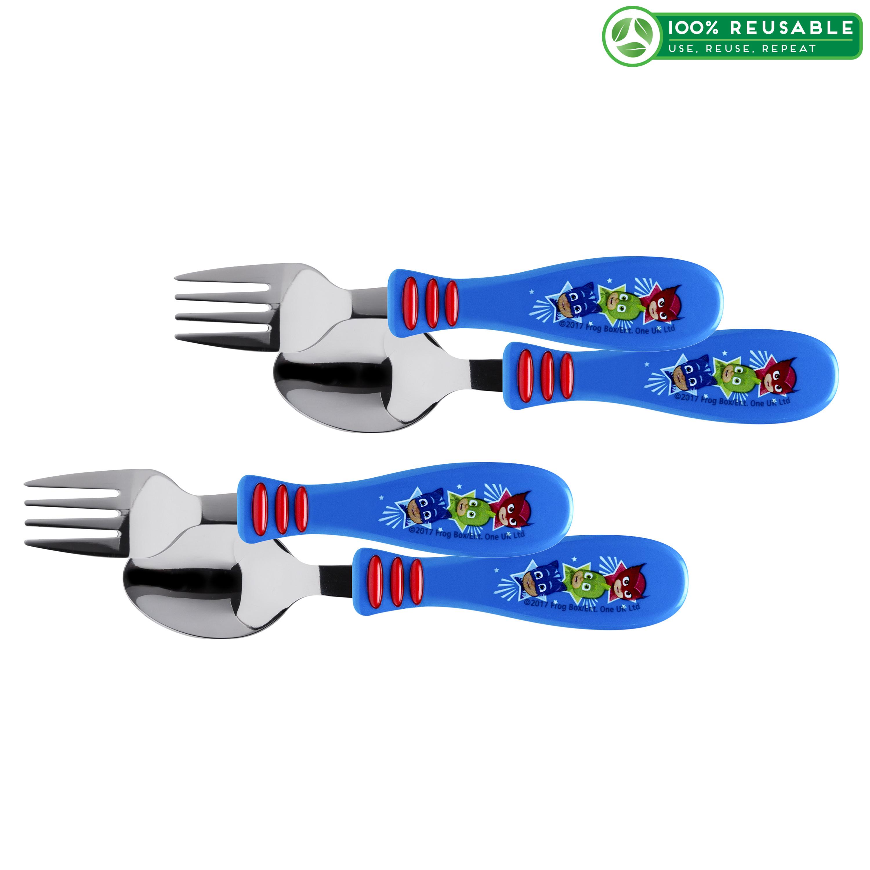 PJ Masks Kid’s Flatware, Catboy, Owlette & Gekko, 2-piece set slideshow image 1 PJ Masks Kid’s Flatware, Catboy, Owlette & Gekko, 2-piece set slideshow image 1