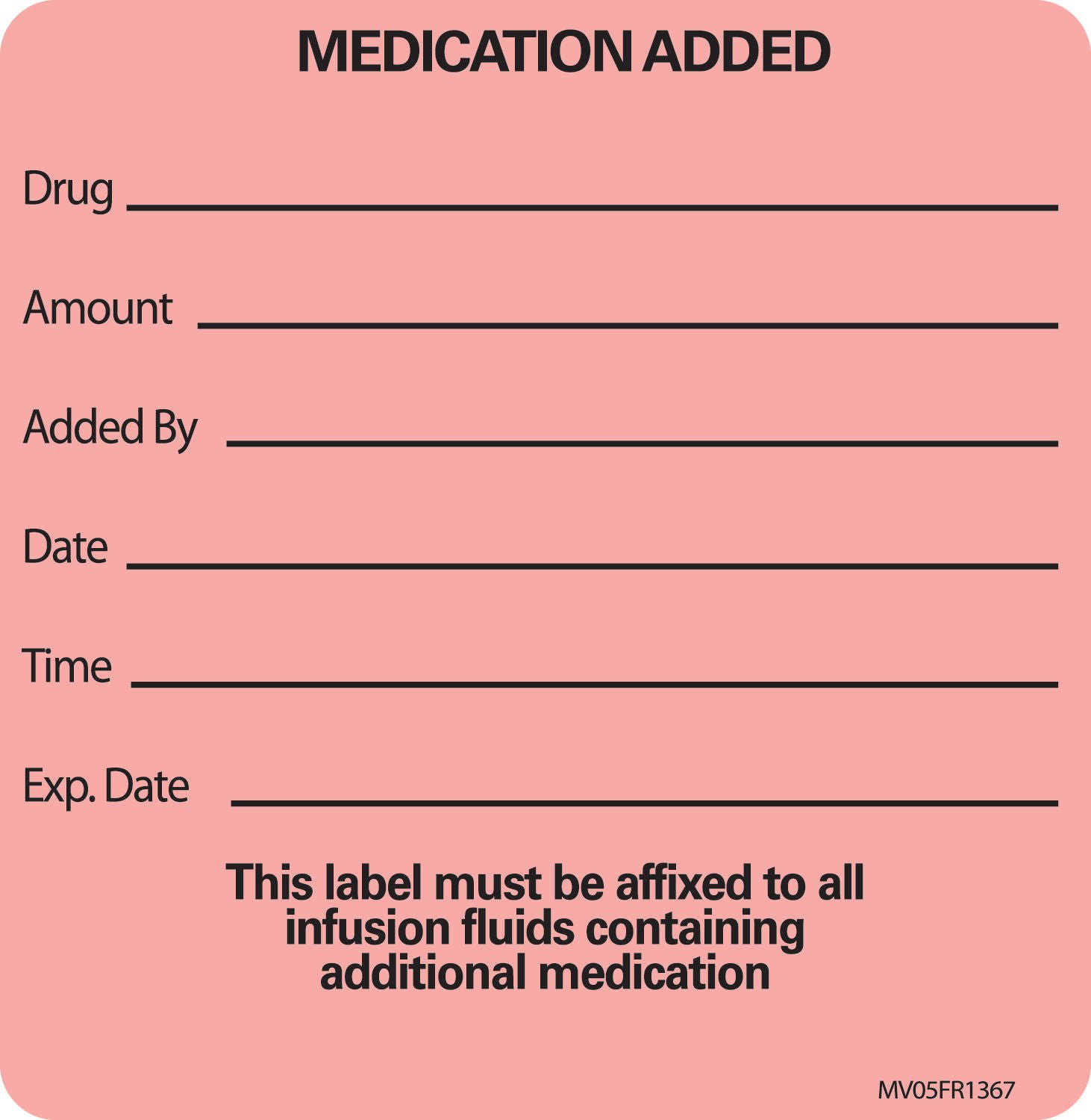 MedVision® "Medication Added" Advisory Label, 2.5 x 2.5 Inch