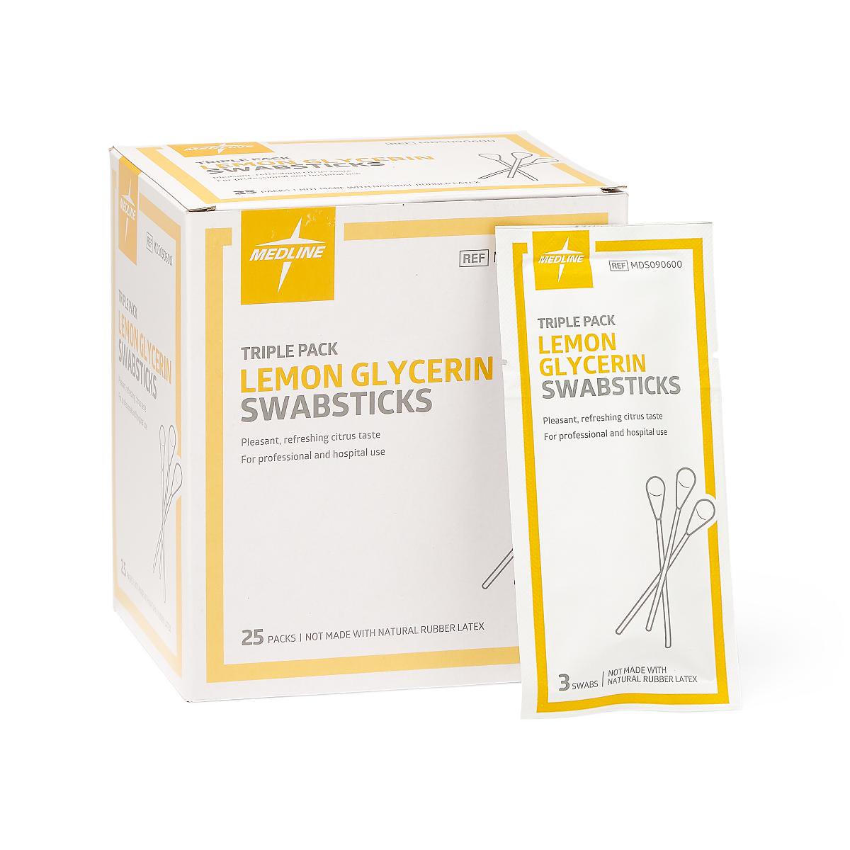 Medline SWABSTICK, LEMON GLYCERINE (25PK/BX)