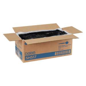 Dixie, Heavy-weight Polystyrene Disposable Plastic Soup Spoons, Black