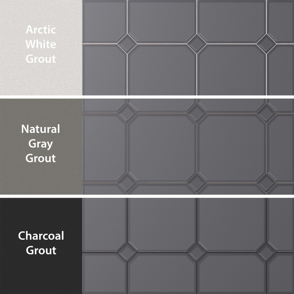 Vaudeville Octagon Antracita with Taco Antracita 7-7/8 in. x 7-7/8 in. Porcelain Floor and Wall Tile