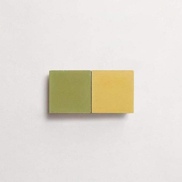 cement: mythology checkerboard | oz | grande | matte | duo | duckling + olive | sample 