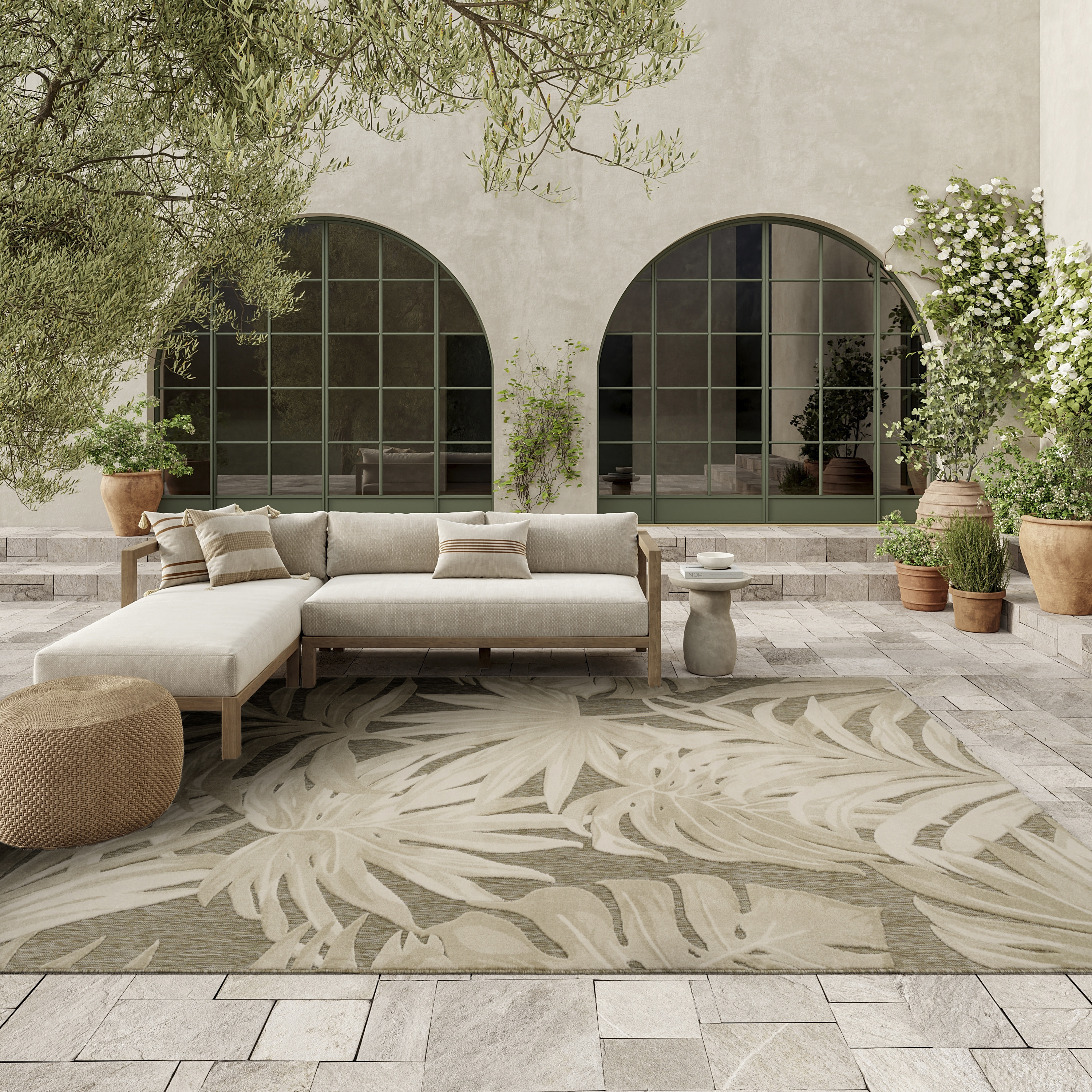 Nourison Aloha 7'10" x 10'6" Ivory Sage Modern Rug