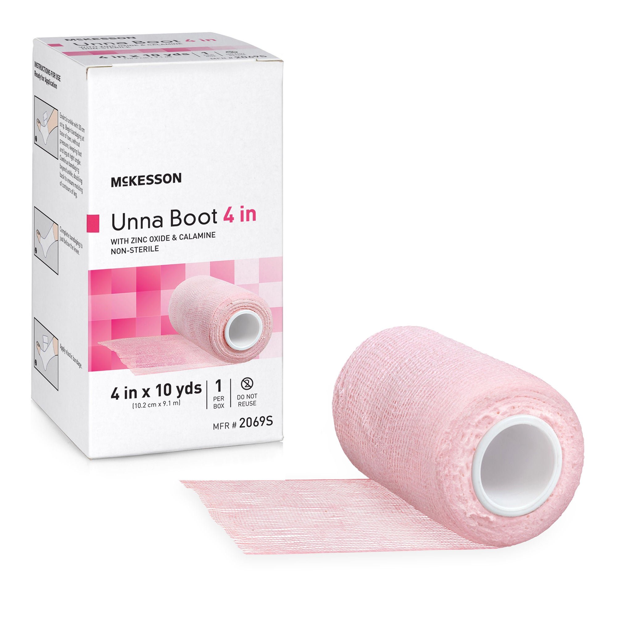 McKesson Zinc Oxide / Calamine Unna Boot, 4 Inch x 10 Yard