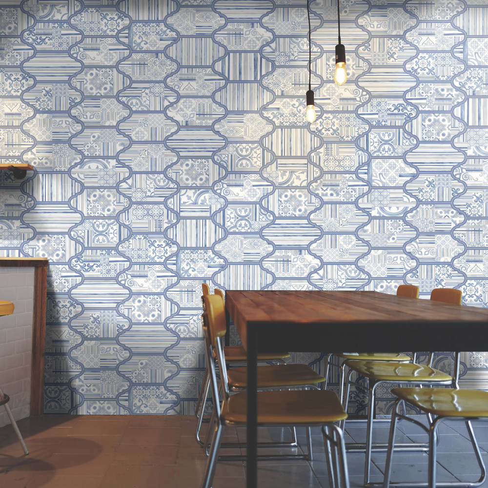 Royal Garden Provenzal Blue 6-1/4 in. x 12-3/4 in. Porcelain Floor and Wall Tile