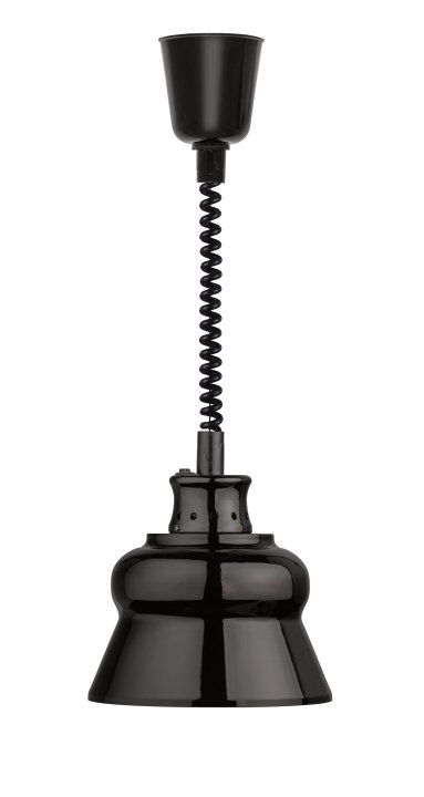 Black RETRO heating lamp extendable cord up to 190 cm