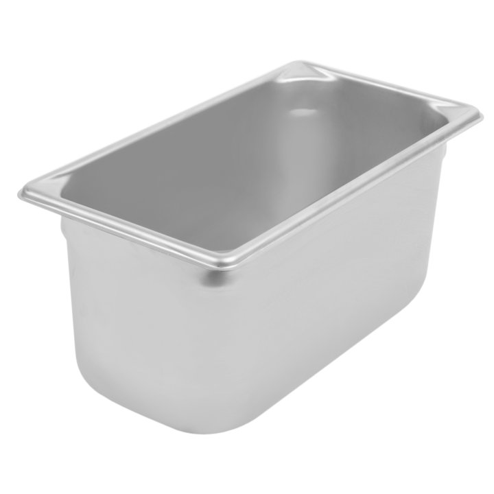Third-size 6-inch-deep Super Pan V® stainless steel steam table pan