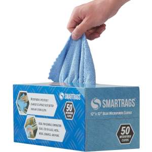 Hospeco, SmartRags Microfiber Cloth, 12"x12", Blue