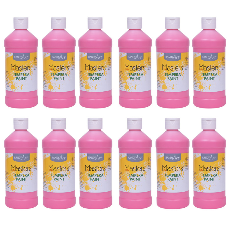 Little Masters® Tempera Paint, Pink, 16 oz., Pack of 12