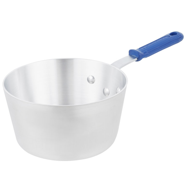 2 ¾-quart Wear-Ever® tapered saucepan with natural finish and Cool Handle® rubber grip sleeve