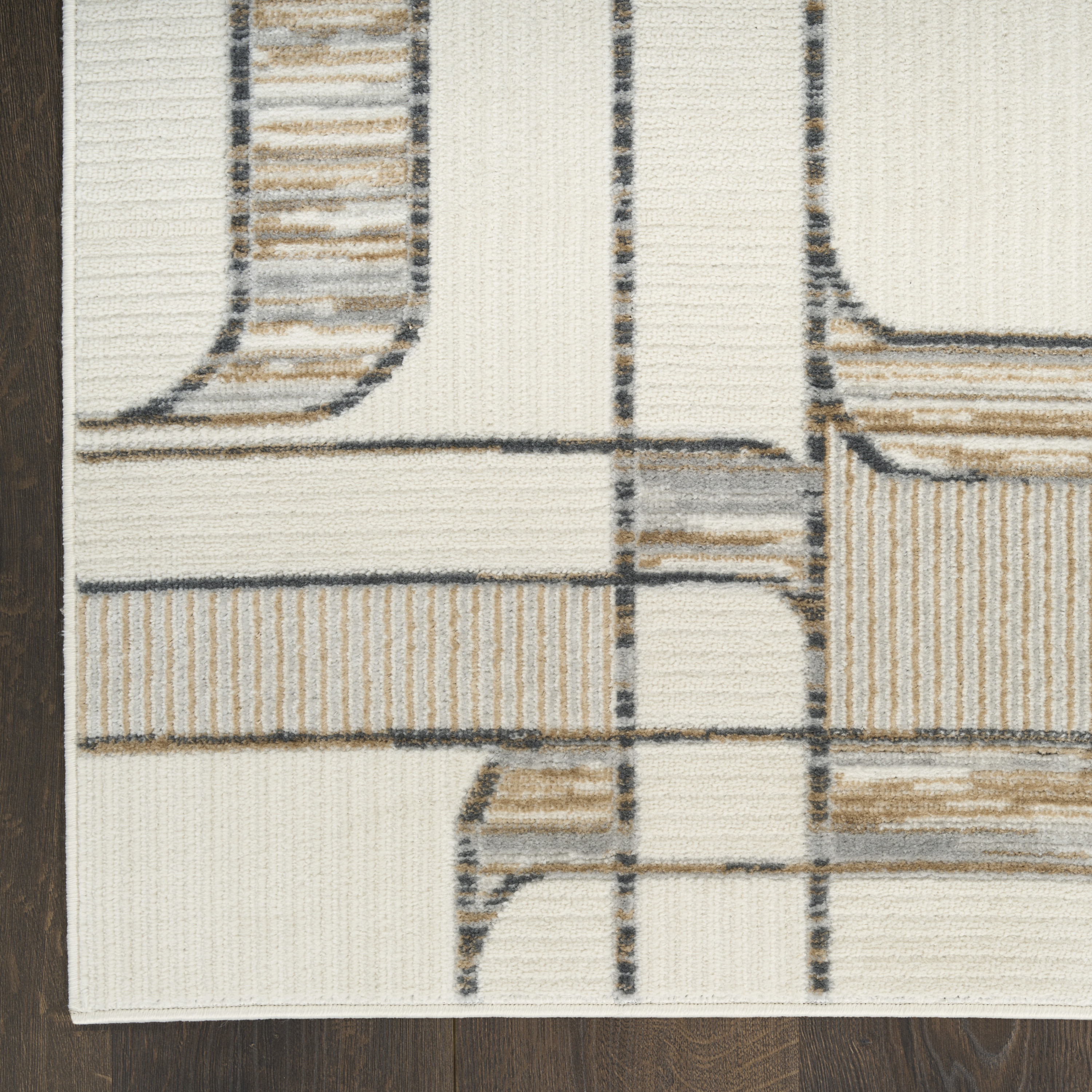 Nourison Nordic 5' x 7' Ivory Multicolor Mid-Century Modern Indoor Rug