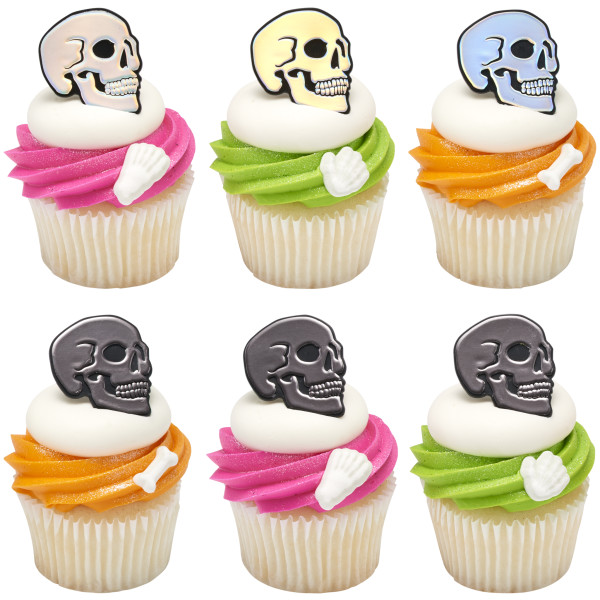 Metallic Skull Cupcake Rings
