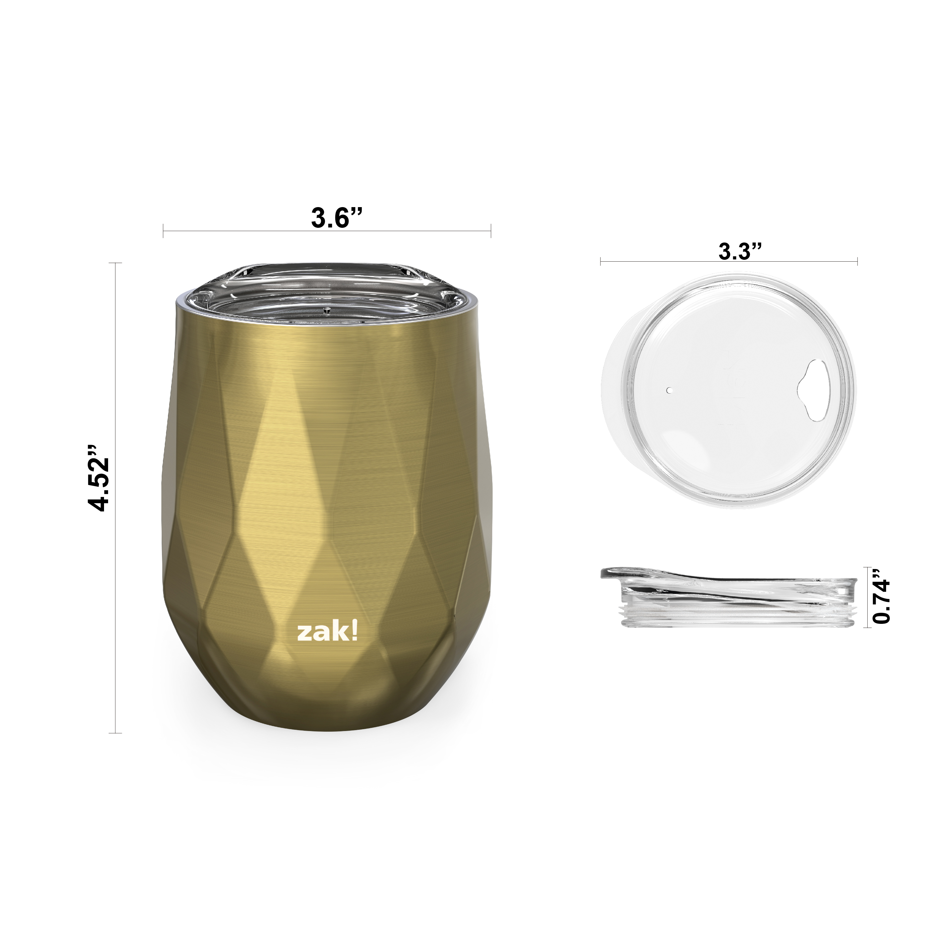 Fractal 11 ounce Vacuum Insulated Stainless Steel Tumbler, Light Gold