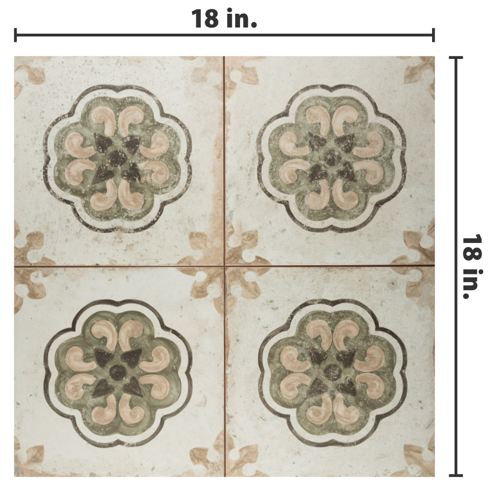 Kings Porto Flavia 17-5/8 in. x 17-5/8 in. Ceramic Floor and Wall Tile