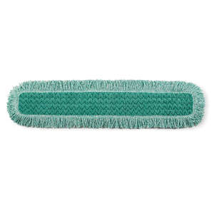 Rubbermaid Commercial, HYGEN™, Microfiber Hook & Loop Dust Mop With Fringe, 36"W, Green