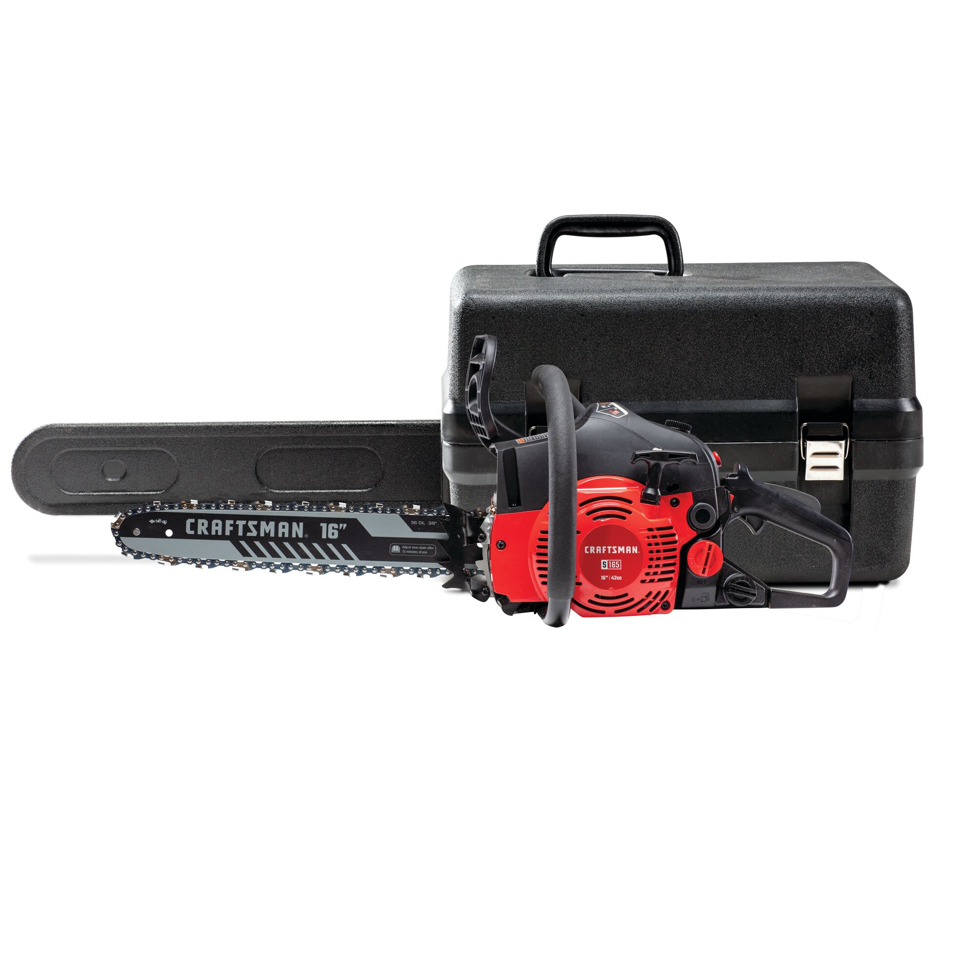 CRAFTSMAN S165 42cc 2-Cycle 16 in. Gas Chainsaw on white background