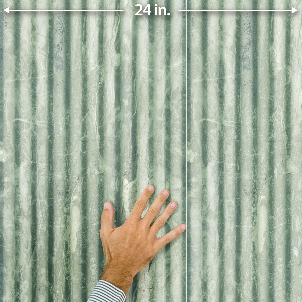 Marbilia Fluted Travertino Jungle 15-3/4 in. x 47-1/4 in. Porcelain Wall Tile