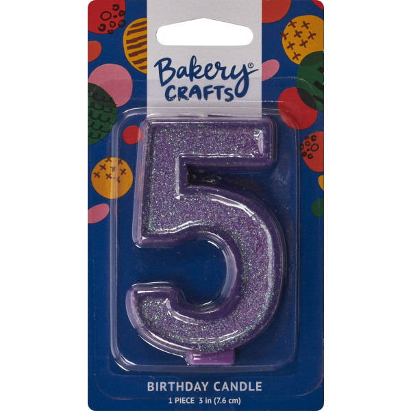 5 Glitter Numeral Candles