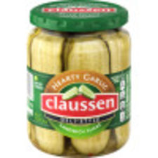Claussen Hearty Garlic Deli-Style Sandwich Pickle Slices, 20 fl oz Jar