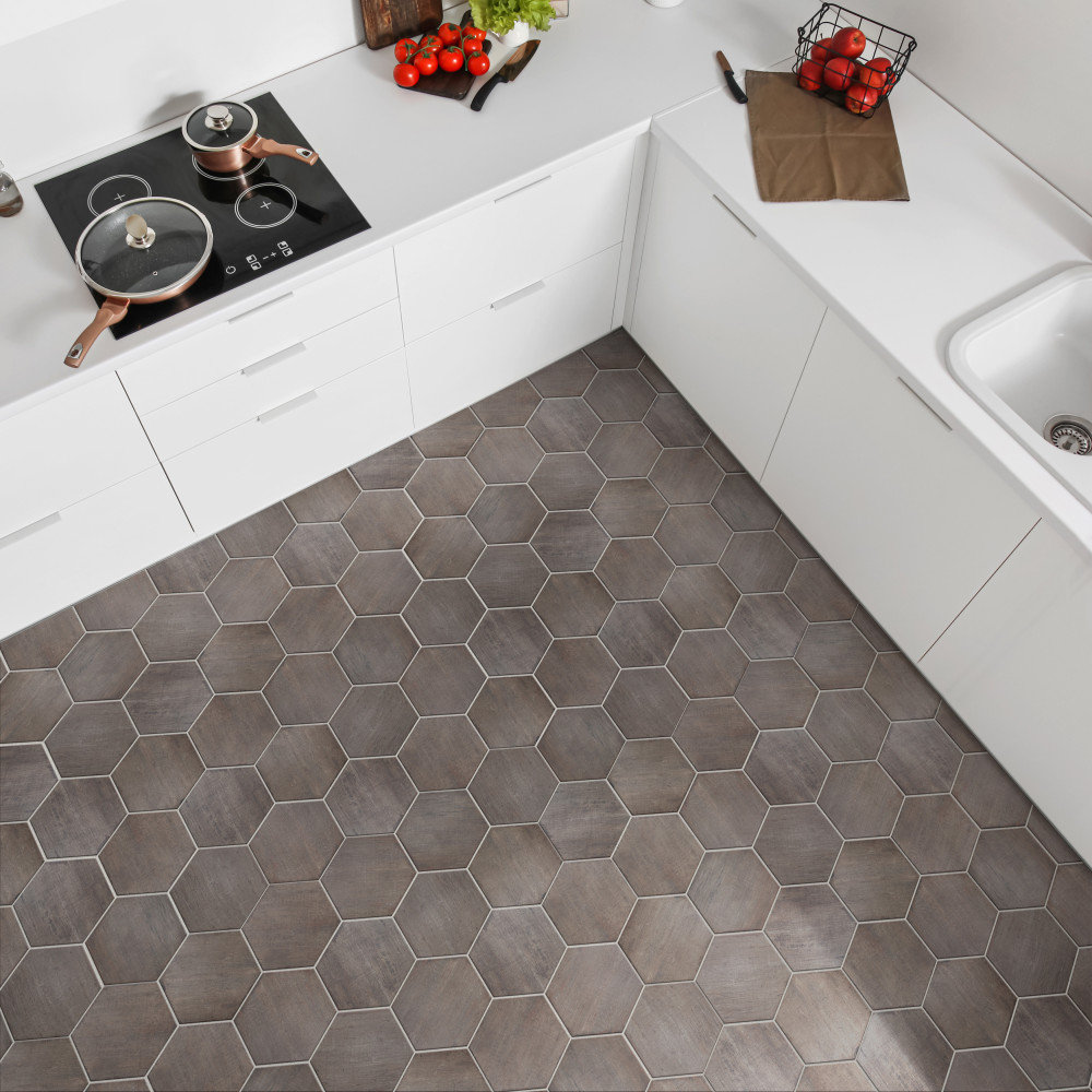 Retro Mini Hex Terra 7 in. x 8 in. Porcelain Floor and Wall Tile
