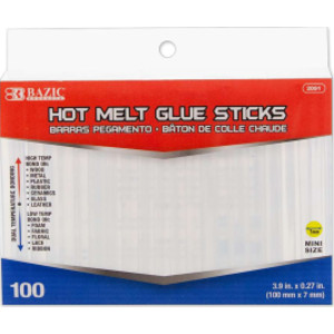 Mini Hot Melt Glue Sticks, Dual Temp, 3.9" x 0.27", Box of 100