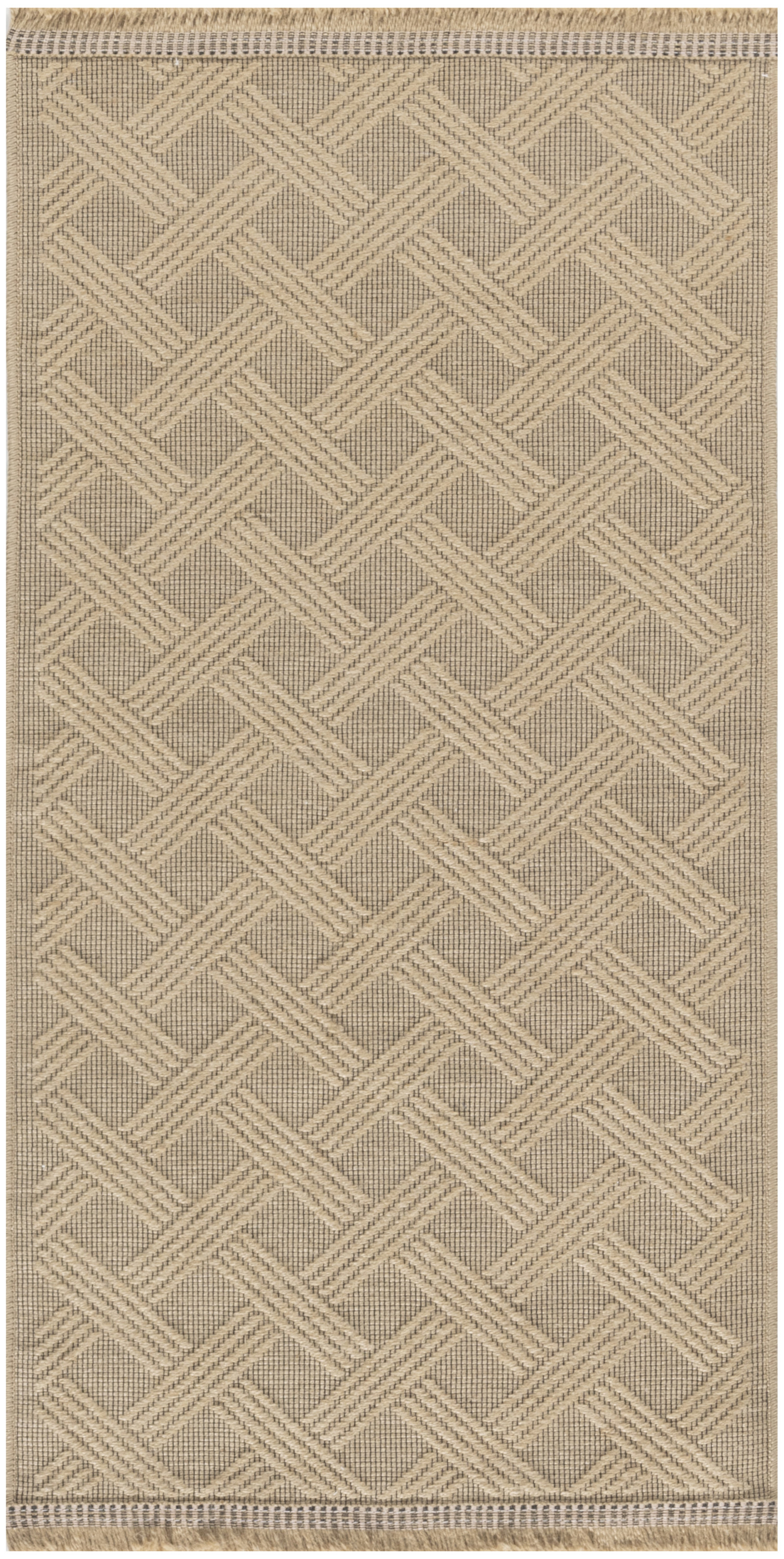 Nourison Washable Jute 2' x 4' Natural Modern Indoor Rug